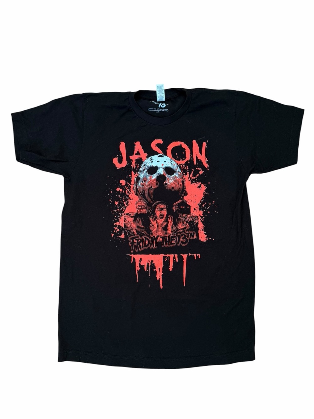 Friday the 13th Men’s Medium Black "Jason" Shirt Halloween Scary Soft Cotton